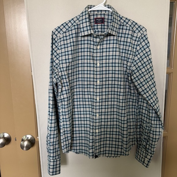Untuckit Men's Small Slim Fit Plaid Cotton Long Sleeve Button Up Shirt Top - Picture 2 of 6
